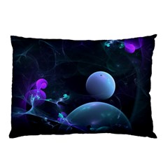 The Music Of My Goddess, Abstract Cyan Mystery Planet Pillow Case (two Sides) by DianeClancy