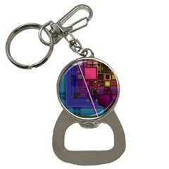 Jewel City, Radiant Rainbow Abstract Urban Bottle Opener Key Chains by DianeClancy