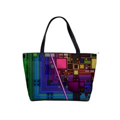 Jewel City, Radiant Rainbow Abstract Urban Shoulder Handbags by DianeClancy