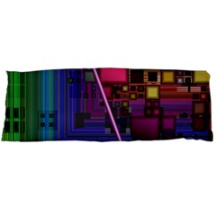 Jewel City, Radiant Rainbow Abstract Urban Body Pillow Case (dakimakura) by DianeClancy