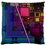 Jewel City, Radiant Rainbow Abstract Urban Large Flano Cushion Case (Two Sides) Front