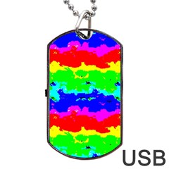 Colorful Digital Abstract  Dog Tag Usb Flash (two Sides)  by dflcprints