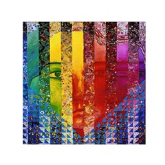 Conundrum I, Abstract Rainbow Woman Goddess  Small Satin Scarf (square) by DianeClancy