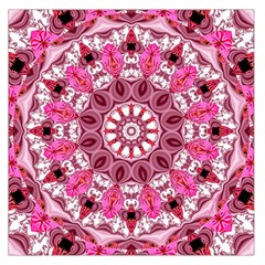 Twirling Pink, Abstract Candy Lace Jewels Mandala  Large Satin Scarf (square)