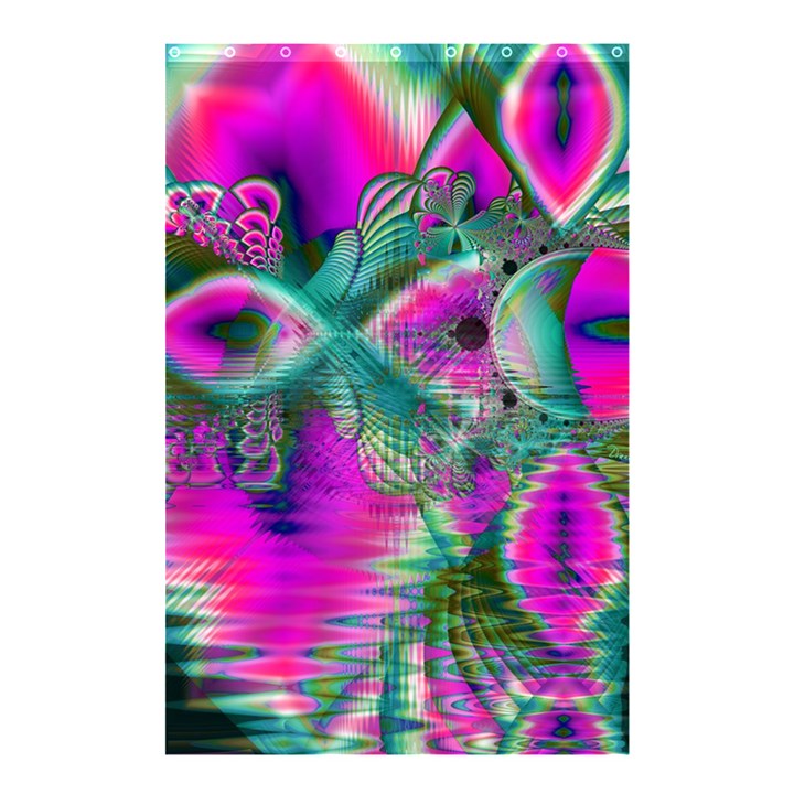 Crystal Flower Garden, Abstract Teal Violet Shower Curtain 48  x 72  (Small) 