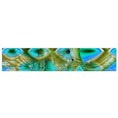 Crystal Gold Peacock, Abstract Mystical Lake Flano Scarf (small)