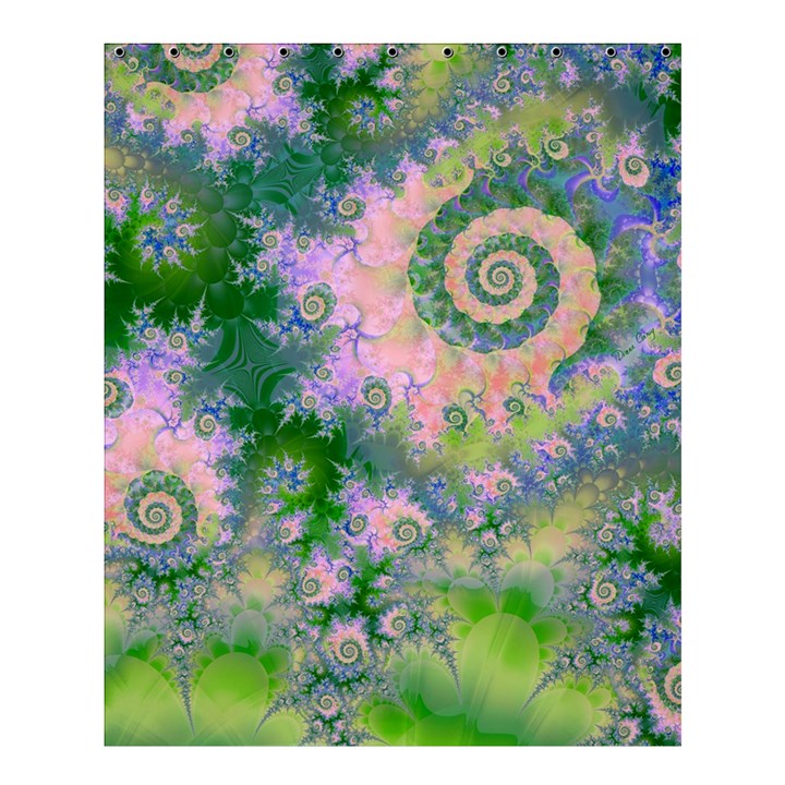 Rose Apple Green Dreams, Abstract Water Garden Shower Curtain 60  x 72  (Medium) 