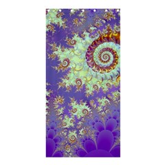Sea Shell Spiral, Abstract Violet Cyan Stars Shower Curtain 36  X 72  (stall)  by DianeClancy