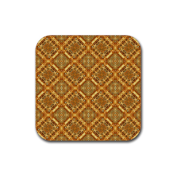 Luxury Check Ornate Pattern Rubber Coaster (Square) 