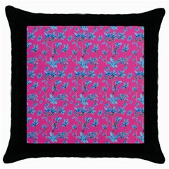 Floral Collage Revival Throw Pillow Case (black) by dflcprints