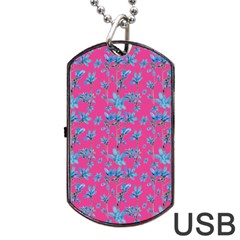 Floral Collage Revival Dog Tag Usb Flash (two Sides)  by dflcprints