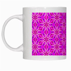 Pink Snowflakes Spinning In Winter White Mugs