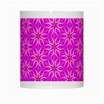 Pink Snowflakes Spinning In Winter White Mugs Center