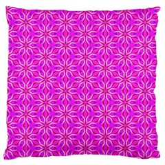 Pink Snowflakes Spinning In Winter Large Cushion Case (two Sides) by DianeClancy