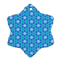 Aqua Hawaiian Stars Under A Night Sky Dance Snowflake Ornament (2-side) by DianeClancy