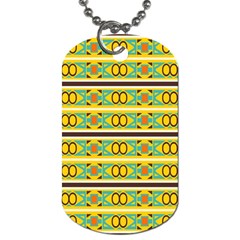 Circles And Stripes Pattern       			dog Tag (one Side) by LalyLauraFLM