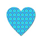 Vibrant Modern Abstract Lattice Aqua Blue Quilt Heart Magnet Front