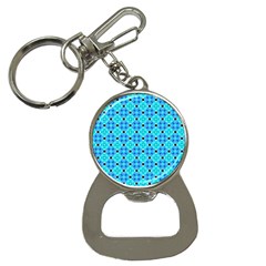 Vibrant Modern Abstract Lattice Aqua Blue Quilt Bottle Opener Key Chains by DianeClancy