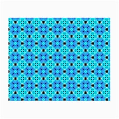 Vibrant Modern Abstract Lattice Aqua Blue Quilt Small Glasses Cloth (2-side) by DianeClancy