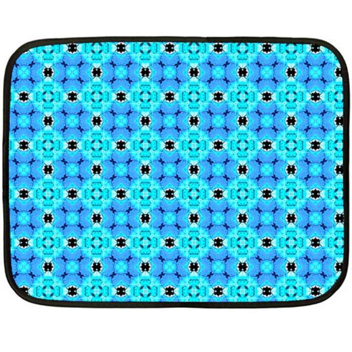 Vibrant Modern Abstract Lattice Aqua Blue Quilt Fleece Blanket (Mini)