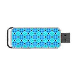 Vibrant Modern Abstract Lattice Aqua Blue Quilt Portable Usb Flash (two Sides) by DianeClancy