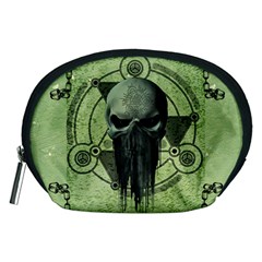 Awesome Green Skull Accessory Pouches (medium)  by FantasyWorld7