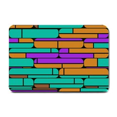 Round Corner Shapes In Retro Colors            			small Doormat by LalyLauraFLM