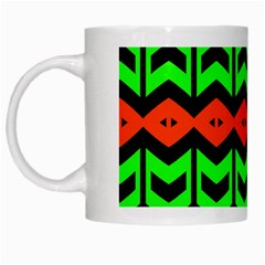 Rhombus And Other Shapes Pattern             White Mug by LalyLauraFLM