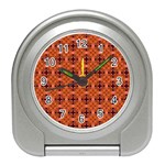 Peach Purple Abstract Moroccan Lattice Quilt Travel Alarm Clocks Front