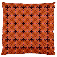 Peach Purple Abstract Moroccan Lattice Quilt Large Cushion Case (one Side) by DianeClancy