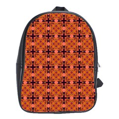 Peach Purple Abstract Moroccan Lattice Quilt School Bags (xl) 