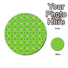 Vibrant Abstract Tropical Lime Foliage Lattice Multi-purpose Cards (round)  by DianeClancy