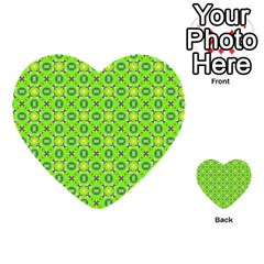 Vibrant Abstract Tropical Lime Foliage Lattice Multi-purpose Cards (heart) 