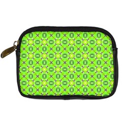 Vibrant Abstract Tropical Lime Foliage Lattice Digital Camera Cases by DianeClancy