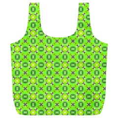 Vibrant Abstract Tropical Lime Foliage Lattice Full Print Recycle Bags (l)  by DianeClancy