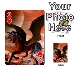 Wonderful Dark Unicorn In The Night Playing Cards 54 Designs  Front - Heart2