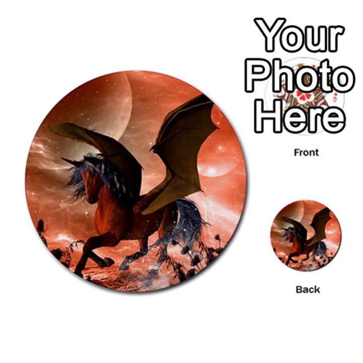 Wonderful Dark Unicorn In The Night Multi-purpose Cards (Round) 