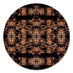 Dark Ornate Abstract  Pattern Magnet 5  (round) by dflcprints