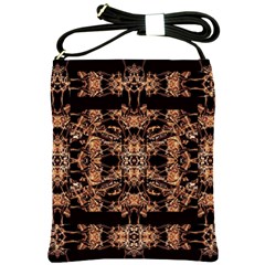 Dark Ornate Abstract  Pattern Shoulder Sling Bags by dflcprints