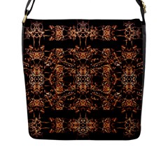 Dark Ornate Abstract  Pattern Flap Messenger Bag (l)  by dflcprints