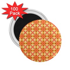 Peach Pineapple Abstract Circles Arches 2 25  Magnets (100 Pack)  by DianeClancy