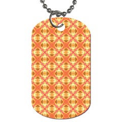 Peach Pineapple Abstract Circles Arches Dog Tag (one Side) by DianeClancy