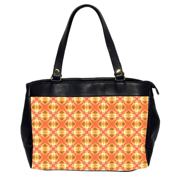 Peach Pineapple Abstract Circles Arches Office Handbags (2 Sides) 