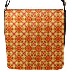 Peach Pineapple Abstract Circles Arches Flap Messenger Bag (s) by DianeClancy