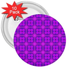 Abstract Dancing Diamonds Purple Violet 3  Buttons (10 Pack)  by DianeClancy