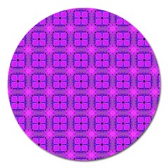 Abstract Dancing Diamonds Purple Violet Magnet 5  (round) by DianeClancy