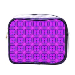 Abstract Dancing Diamonds Purple Violet Mini Toiletries Bags by DianeClancy