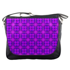 Abstract Dancing Diamonds Purple Violet Messenger Bags by DianeClancy