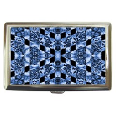 Indigo Check Ornate Print Cigarette Money Cases by dflcprints