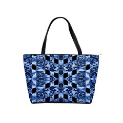 Indigo Check Ornate Print Shoulder Handbags by dflcprints